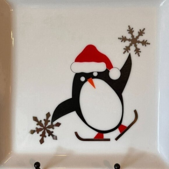 Pottery Barn Appetizer Dessert Plates Christmas Penguin - Picture 2 of 9